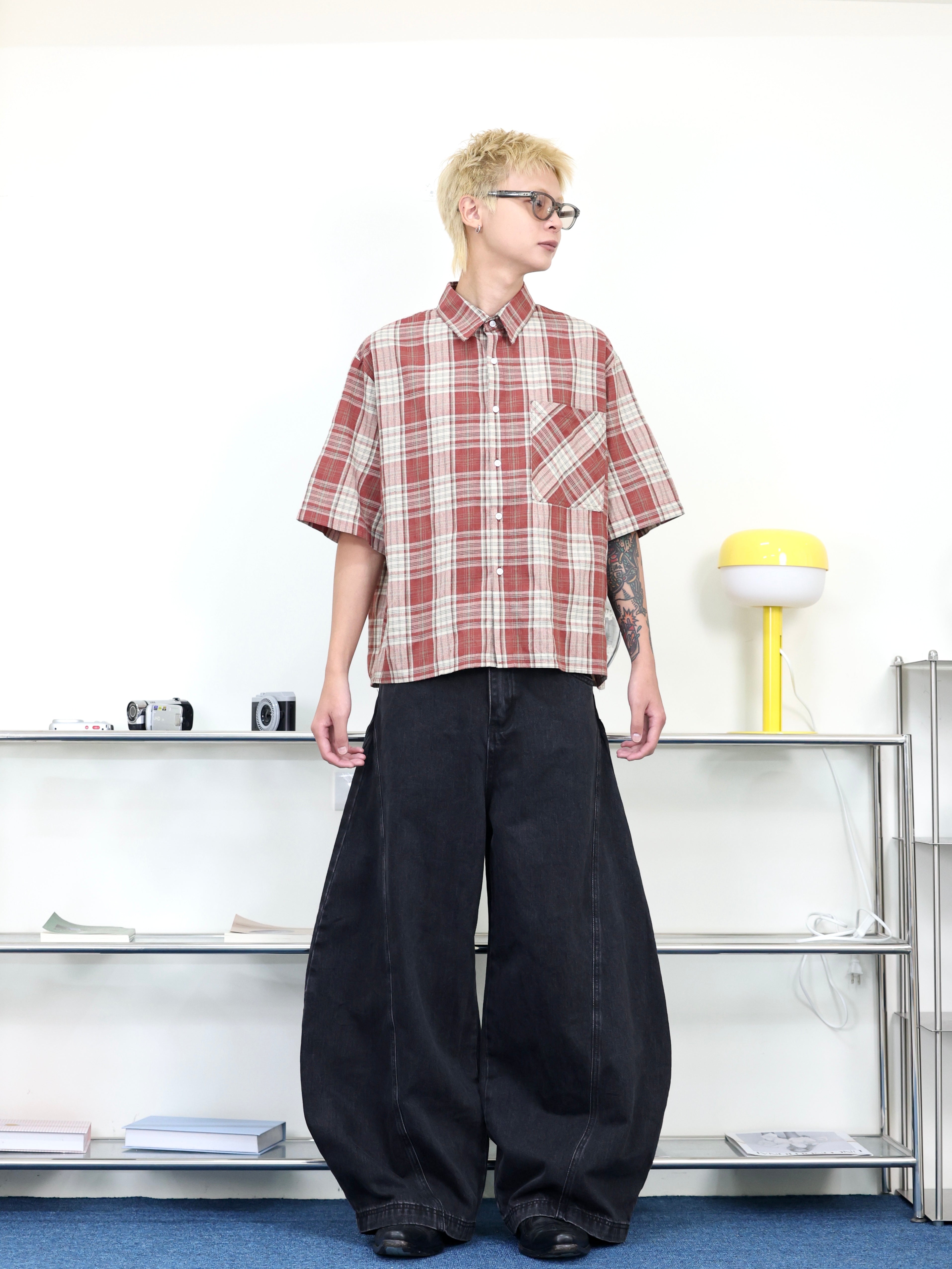 美式 街頭 高街  baggy pants 寬鬆 落地 復古 彎刀牛仔褲