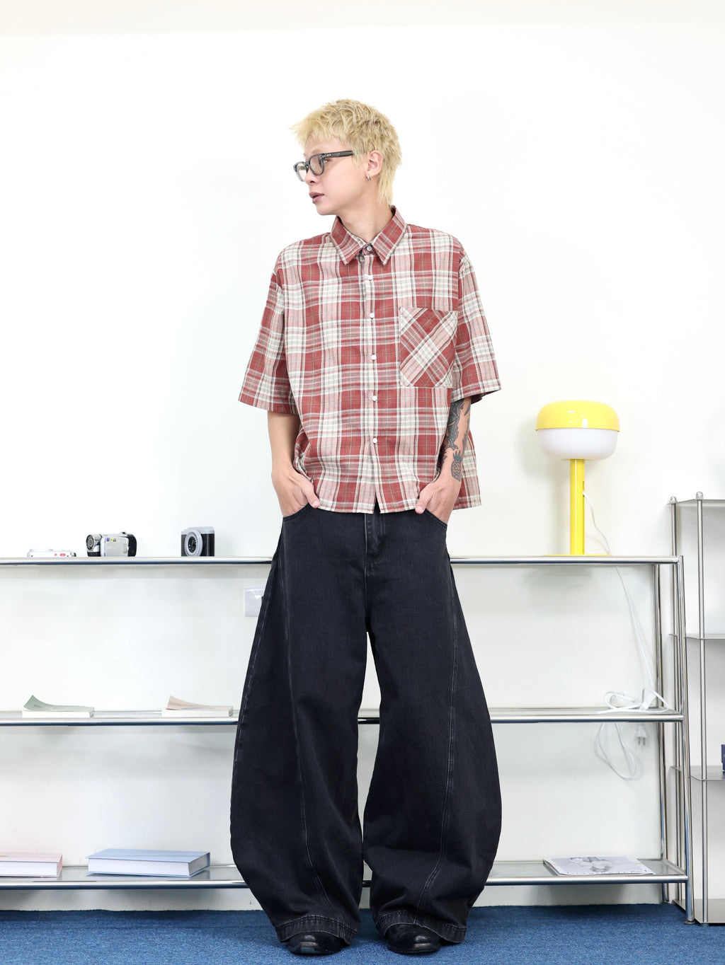 美式 街頭 高街  baggy pants 寬鬆 落地 復古 彎刀牛仔褲