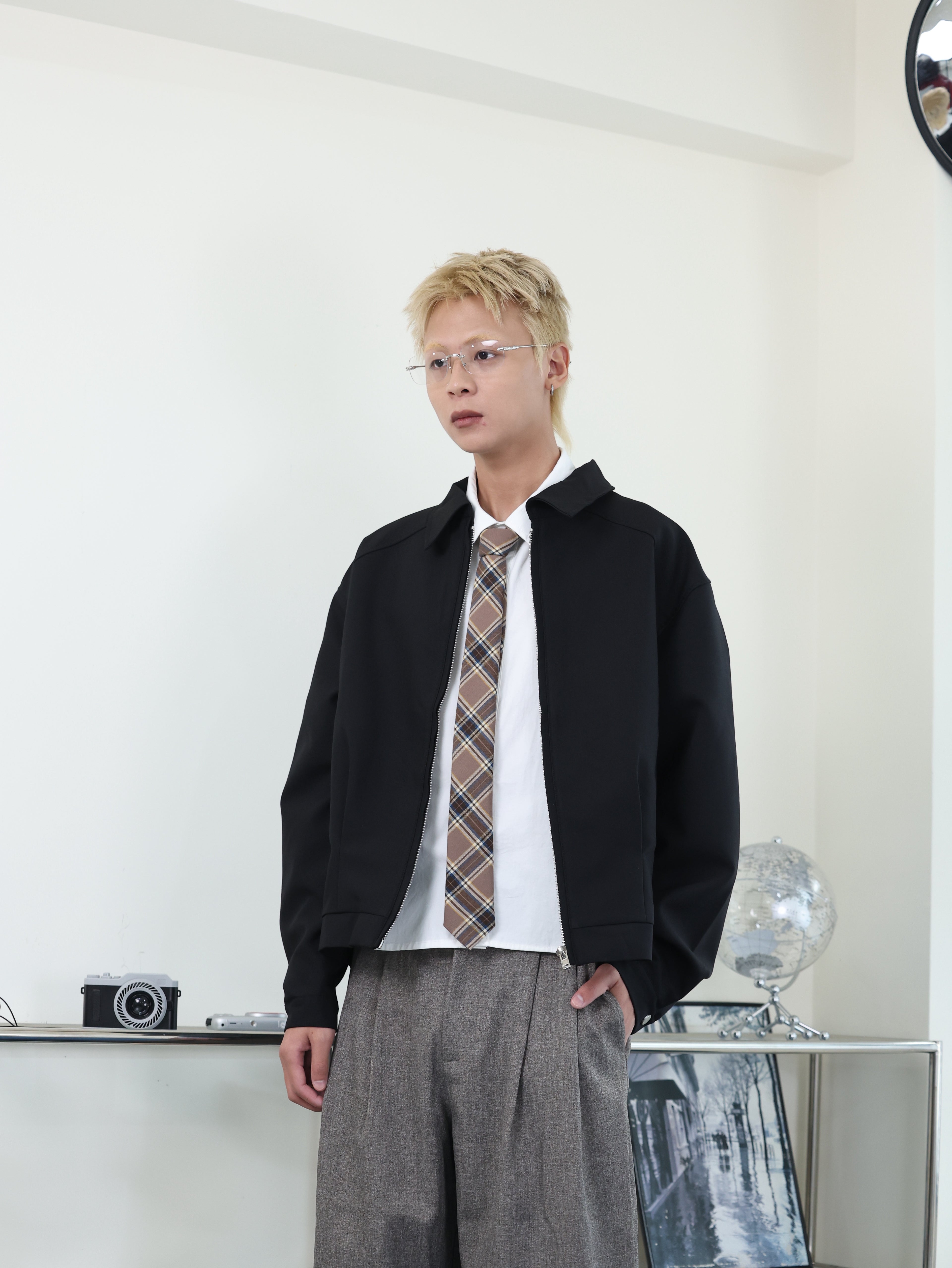 春夏 BOXY 短寬 clean fit 百搭 短版夾克外套