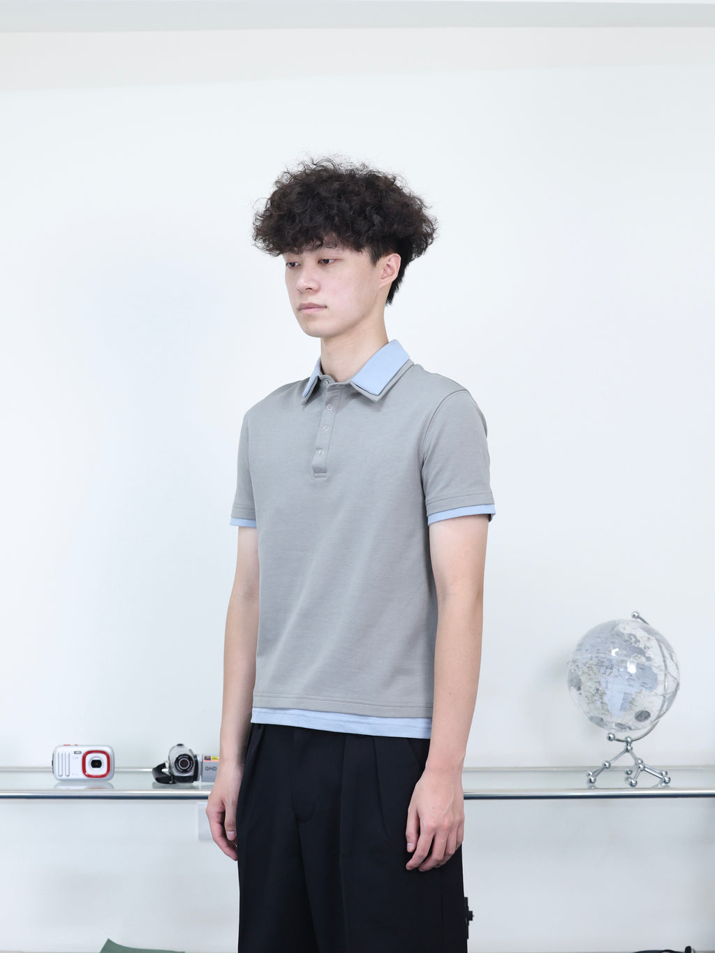 老錢風 休閒 假兩件 正肩 合身 polo衫