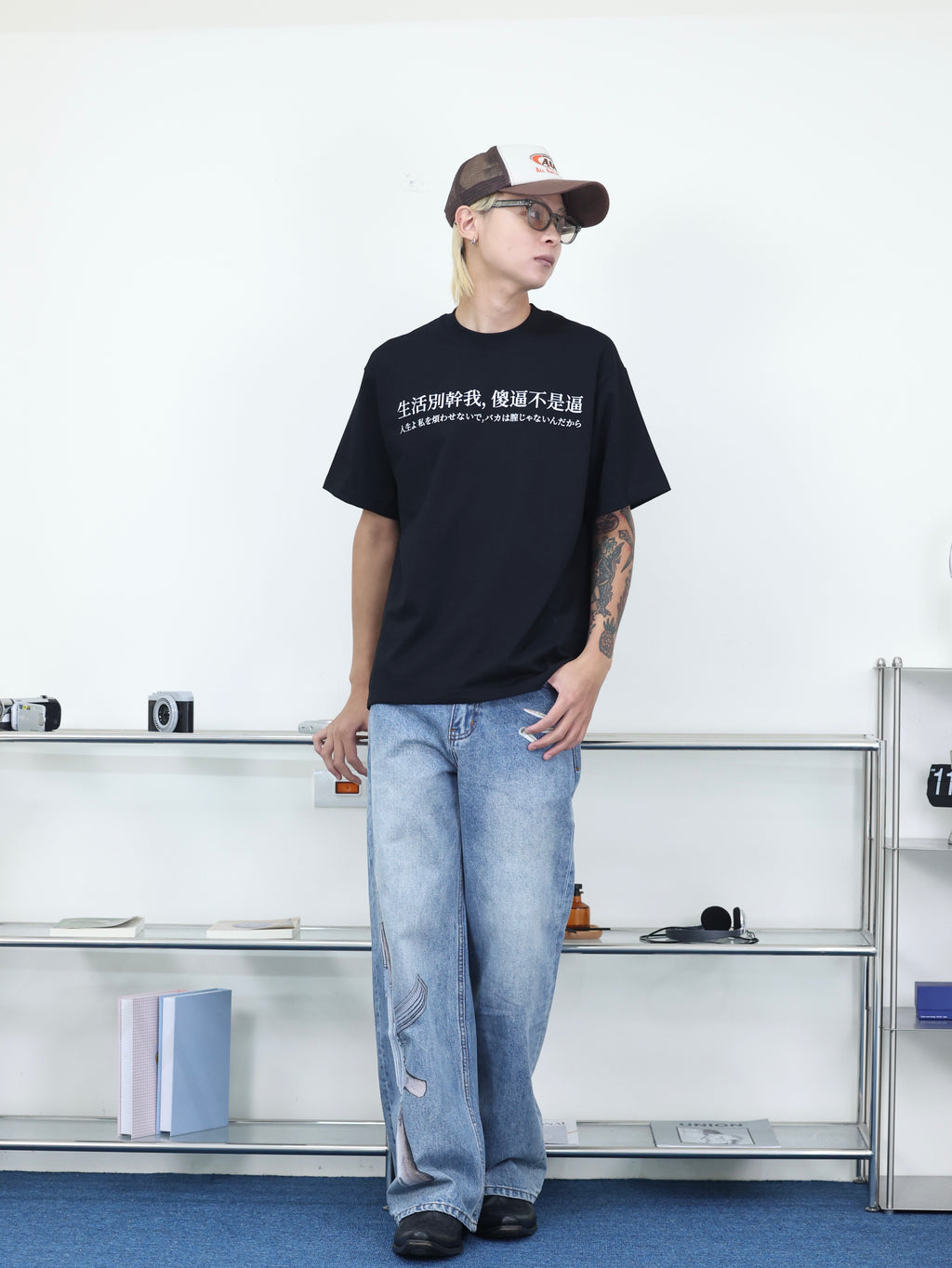 Y-ZONE 自訂款 惡搞標語”生活別幹我，傻逼不是逼” 重磅 短袖