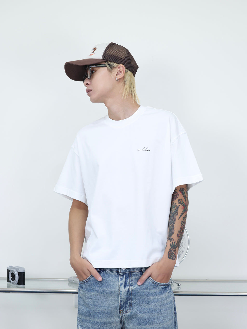 Y-ZONE 自訂款 基本百搭款 字母斑駁印花 BOXY 短寬 短袖