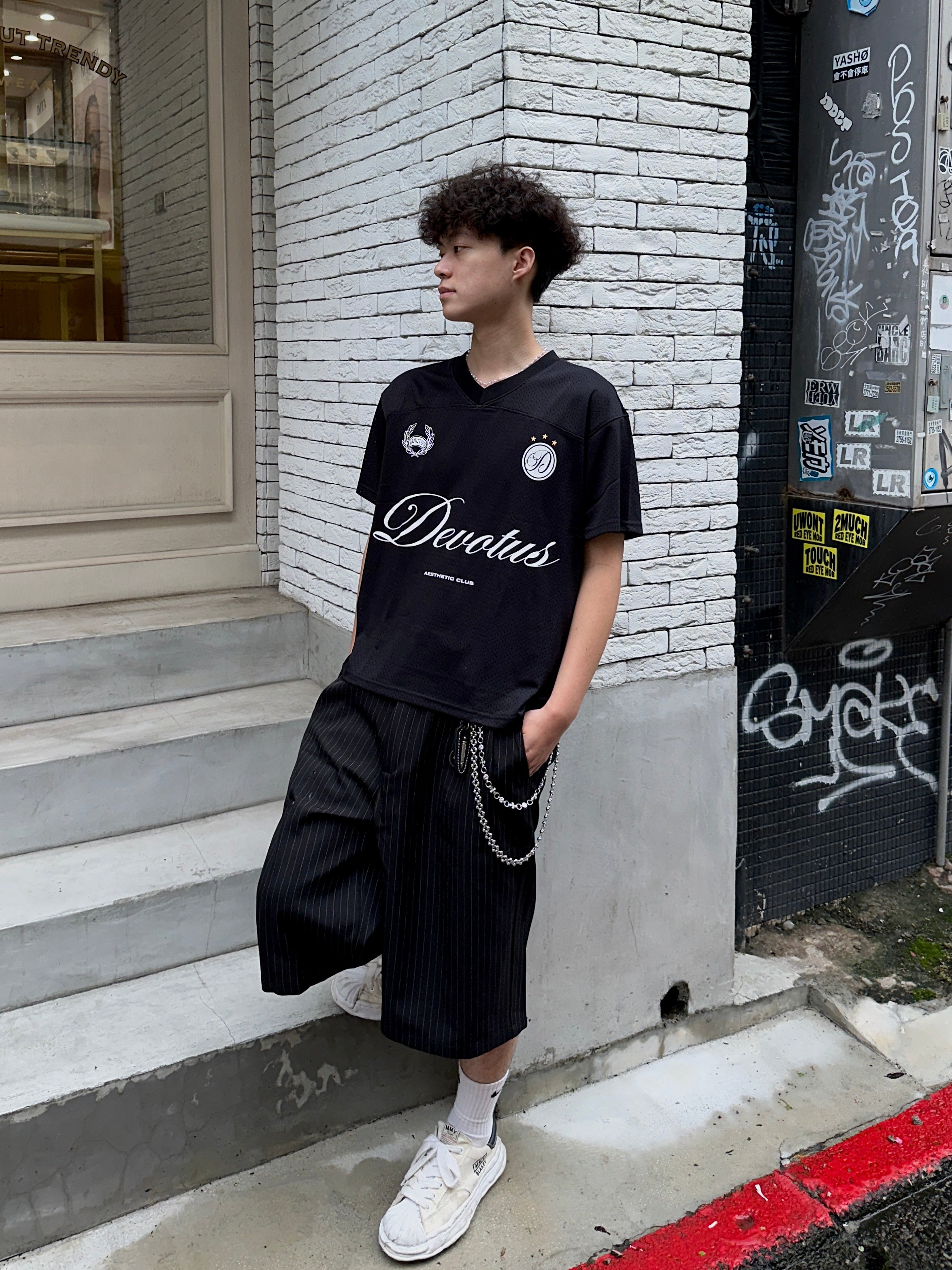 越南品牌🇻🇳BOXY短寬 網眼 LOGO印花 條紋 球衣