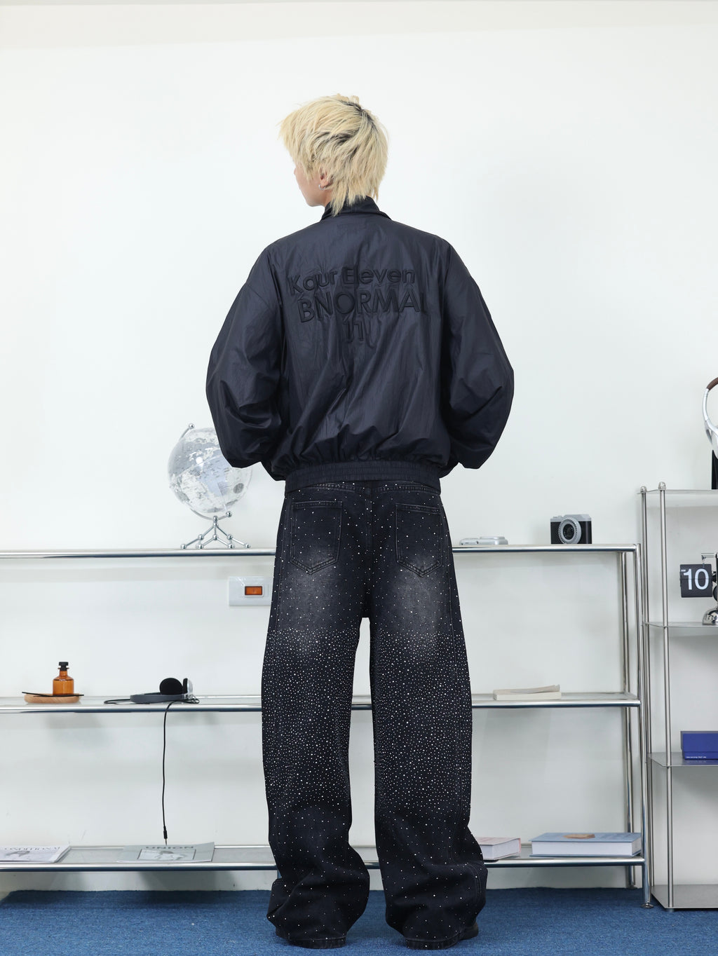 街頭 寬鬆 立體刺繡文字 立領 透氣 春夏防曬外套