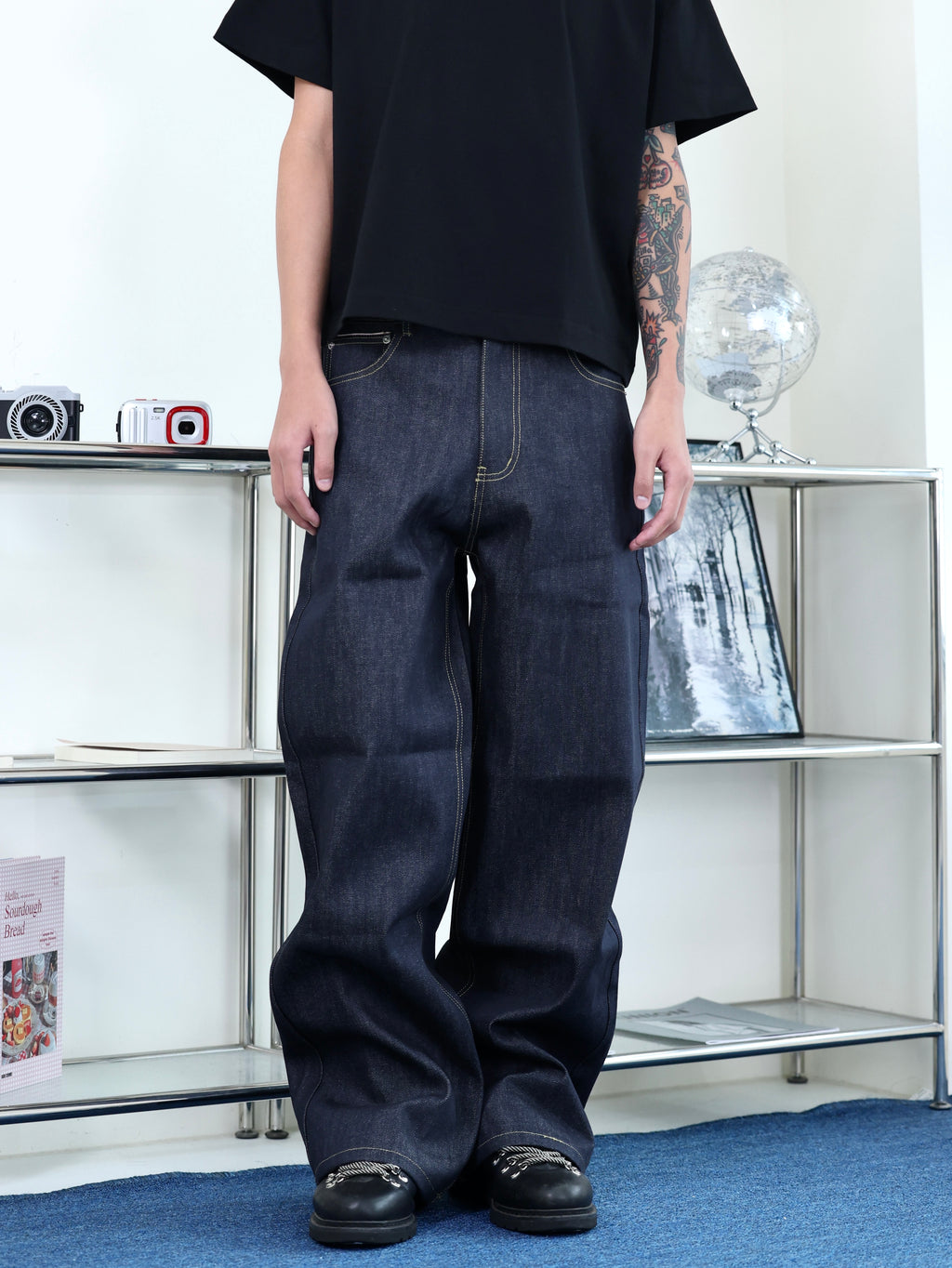 美式 14盎司 高磅數 原牛 重工 硬挺 原色牛仔褲