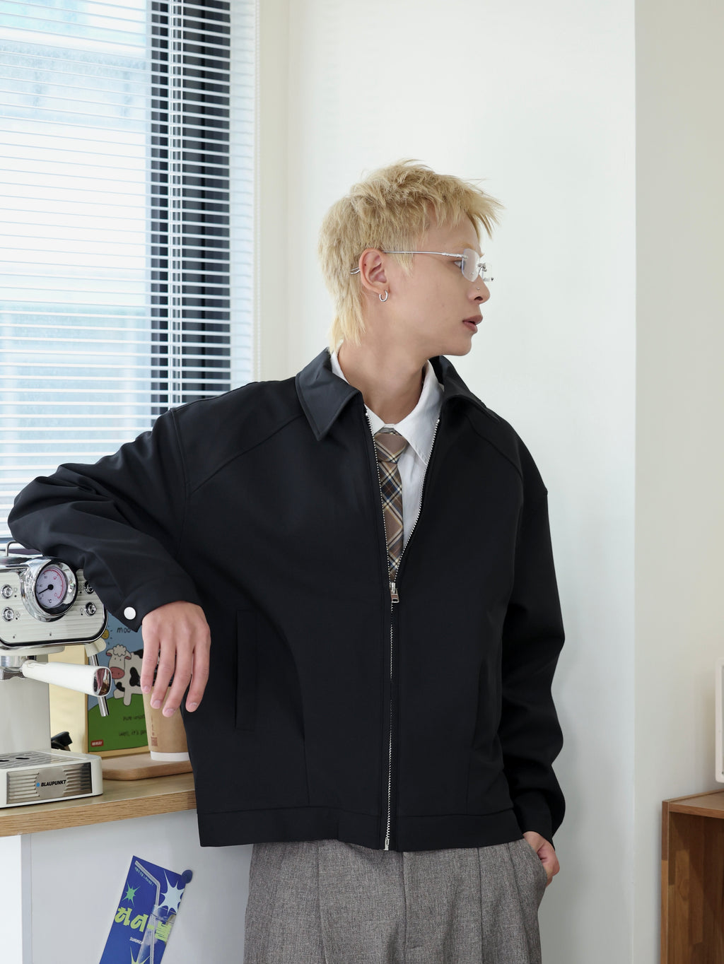 春夏 BOXY 短寬 clean fit 百搭 短版夾克外套