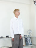 簡約 clean fit 短寬 BOXY 內搭 短版 長袖襯衫