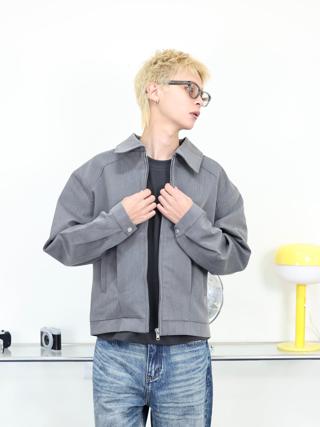 春夏 BOXY 短寬 clean fit 百搭 短版夾克外套