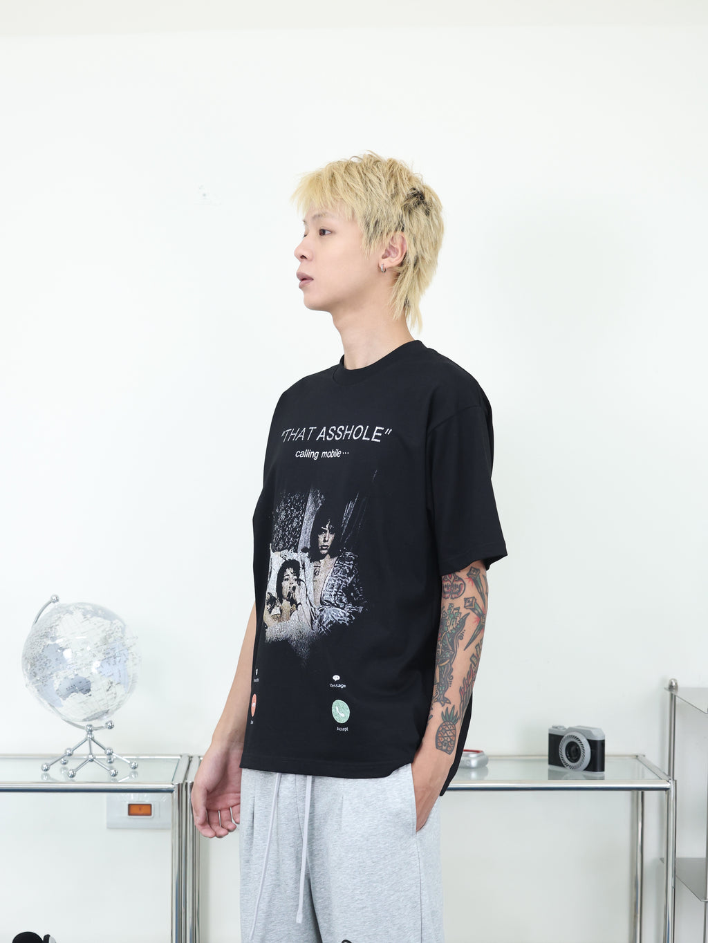 Y-ZONE 自訂款 斑駁 做舊 印花 圖T 短袖