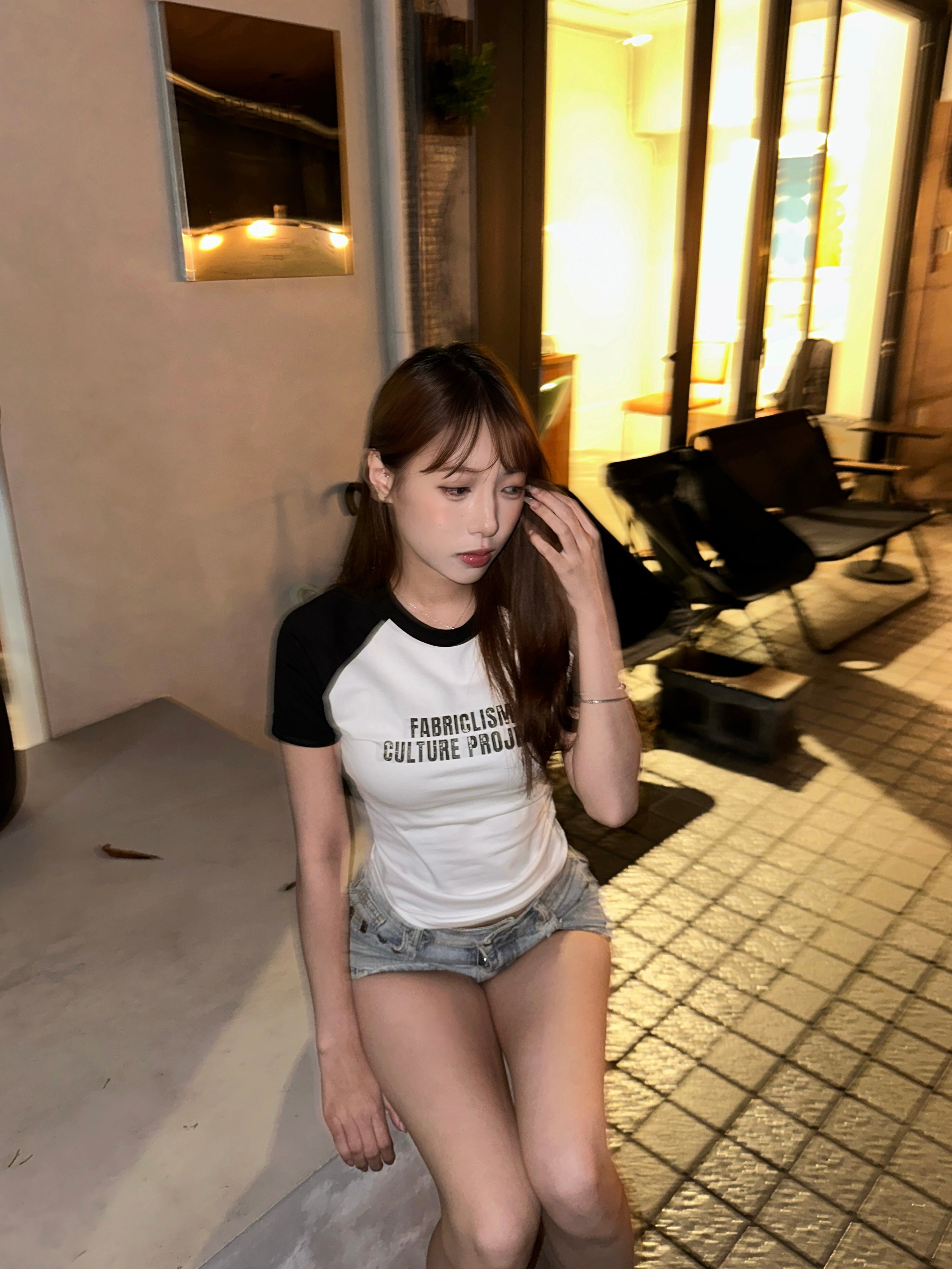 越南品牌🇻🇳 顯壯 貼身 熊貓配色 印花 短版 緊繃短袖