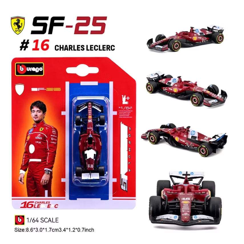 Bburago 1:64 F1 賽車模型 Ferrari 法拉利 SF-25 Lewis Hamilton Charles Leclerc