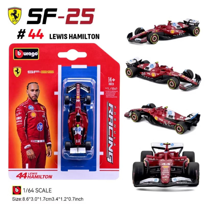 Bburago 1:64 F1 賽車模型 Ferrari 法拉利 SF-25 Lewis Hamilton Charles Leclerc