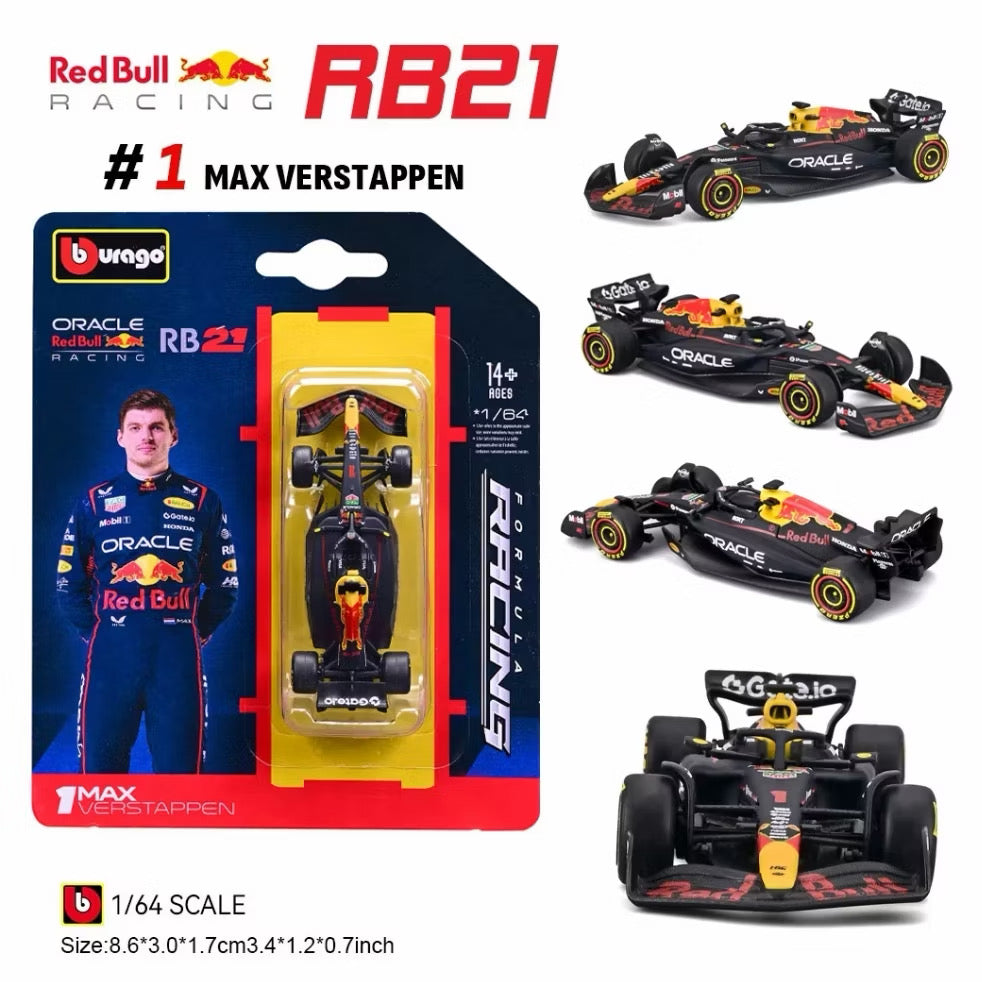 Bburago 1:64 F1 賽車模型 Redbull 紅牛 RB-21 Max Verstappen Yuki Tsunoda