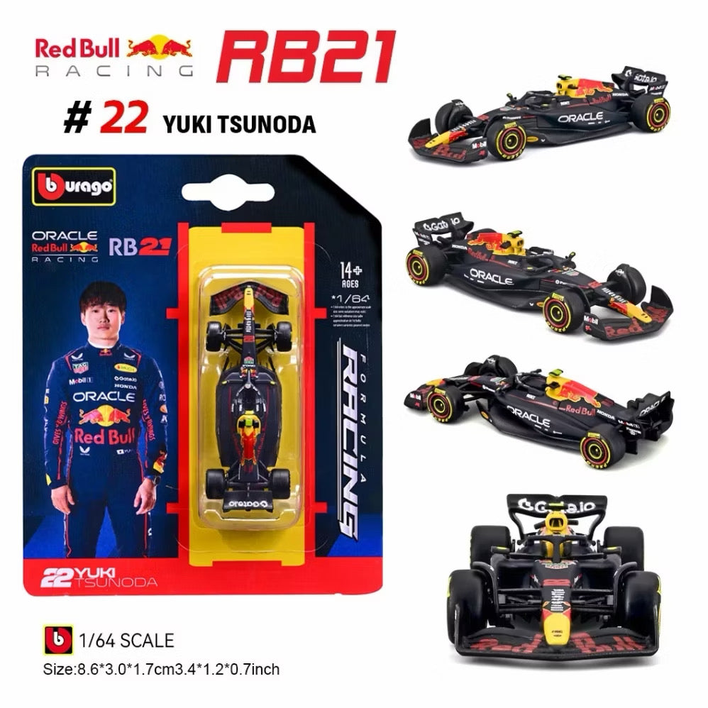 Bburago 1:64 F1 賽車模型 Redbull 紅牛 RB-21 Max Verstappen Yuki Tsunoda