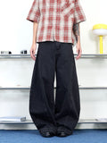 美式 街頭 高街  baggy pants 寬鬆 落地 復古 彎刀牛仔褲